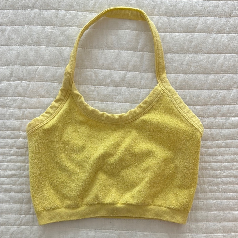 TNA Yellow Halter Crop Top